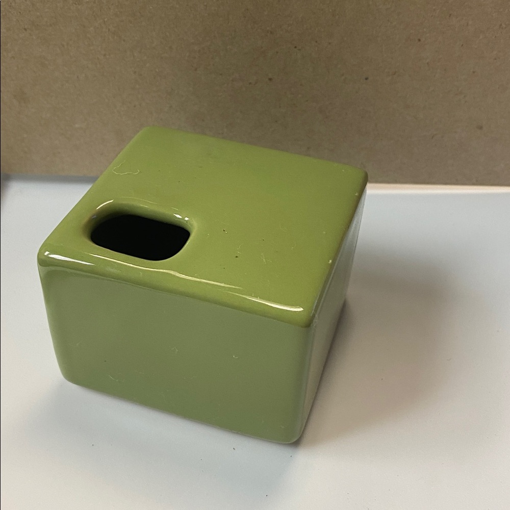 Green Sage Chive Square Ceramic Small Bud Vase Home Decor
